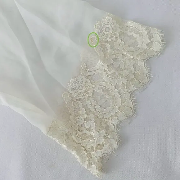 VTG Oscar de la Renta Pink Label Chemise Slip Gown &amp; Robe M Sheer White Bridal