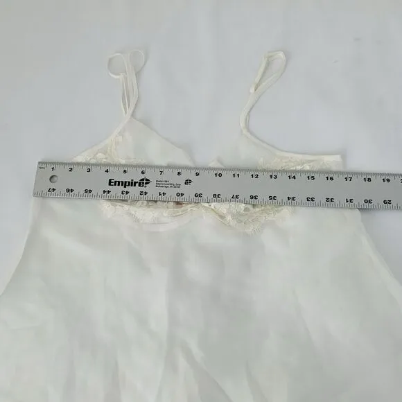 VTG Oscar de la Renta Pink Label Chemise Slip Gown &amp; Robe M Sheer White Bridal