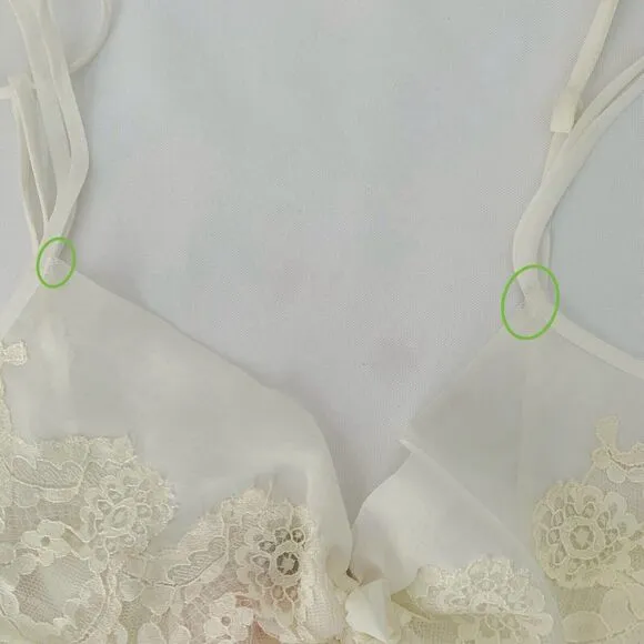 VTG Oscar de la Renta Pink Label Chemise Slip Gown &amp; Robe M Sheer White Bridal