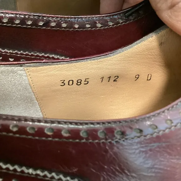 VTG Salvatore Ferragamo Men’s Sz 9 D Leather‎ Oxblood Burgundy Wingtip Oxfords