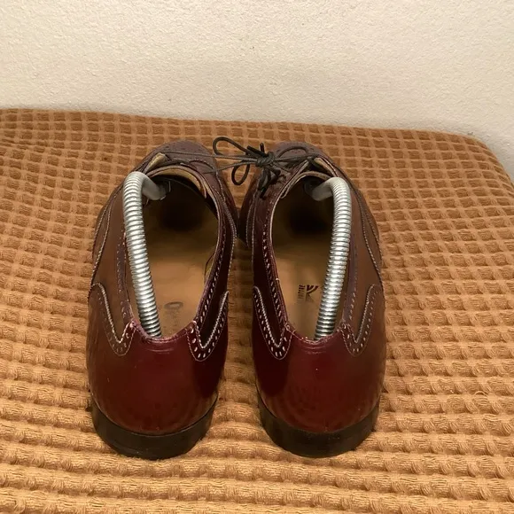 VTG Salvatore Ferragamo Men’s Sz 9 D Leather‎ Oxblood Burgundy Wingtip Oxfords