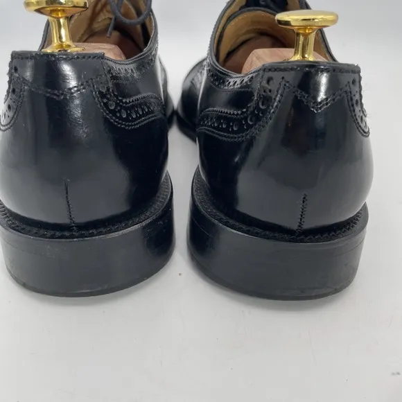 VTG San Remo Men's 9.5D Made in Italy Black Leather Cap Toe Oxford Dress Shoes
