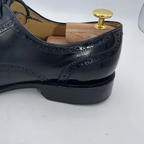 VTG San Remo Men's 9.5D Made in Italy Black Leather Cap Toe Oxford Dress Shoes