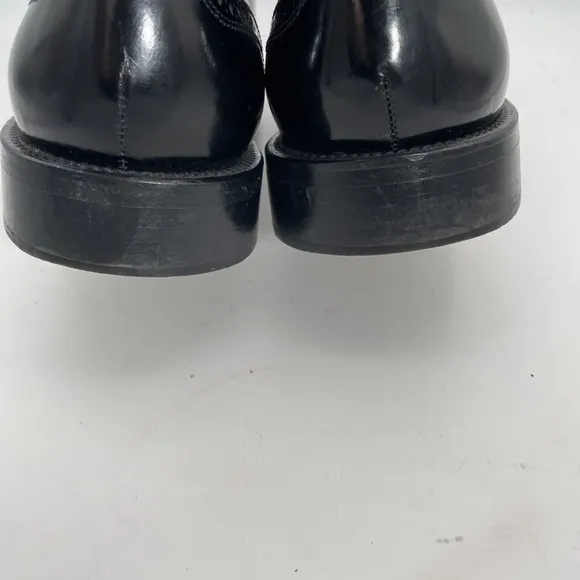 VTG San Remo Men's 9.5D Made in Italy Black Leather Cap Toe Oxford Dress Shoes