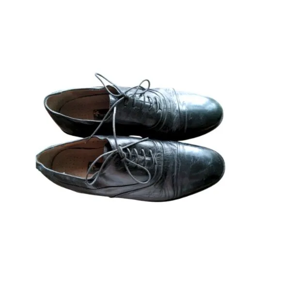 VTG Stacy Adams Black Leather Cap Toe Oxfords Men's 9M Dress Shoes