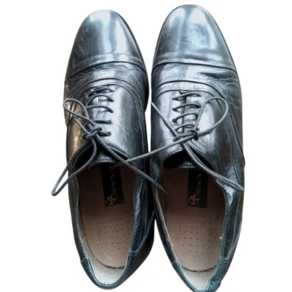 VTG Stacy Adams Black Leather Cap Toe Oxfords Men's 9M Dress Shoes