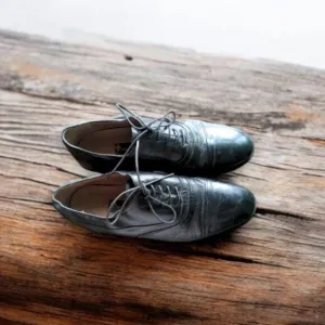 VTG Stacy Adams Black Leather Cap Toe Oxfords Men's 9M Dress Shoes
