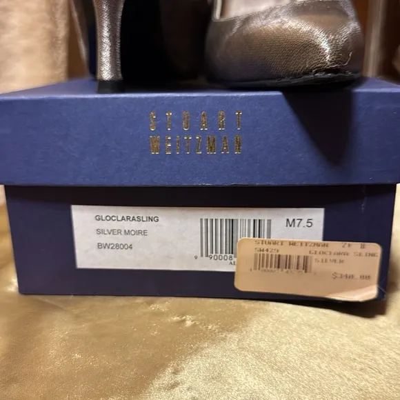 VTG Stuart Weitzman Silver Metallic heels Sz 7.5M