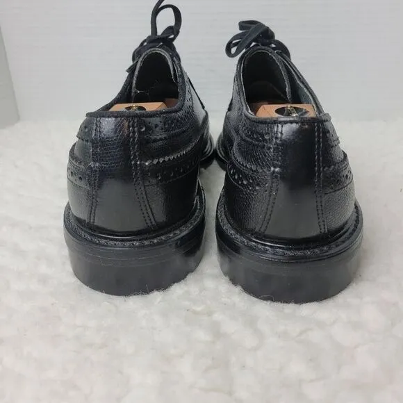 Vtg 90's Sears Oxfords Shoes Mens Size 8Ee Black Leather Wingtip Brogue