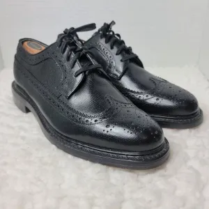 Vtg 90's Sears Oxfords Shoes Mens Size 8Ee Black Leather Wingtip Brogue