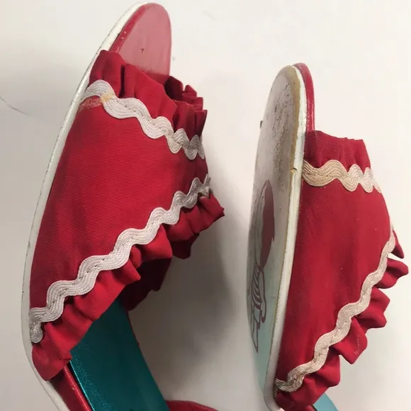VTG,Red Kitten Heels by Irregular Choice Size 38