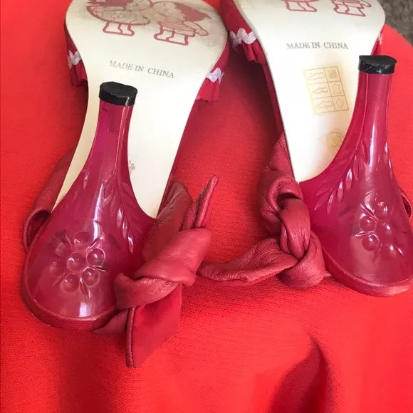 VTG,Red Kitten Heels by Irregular Choice Size 38