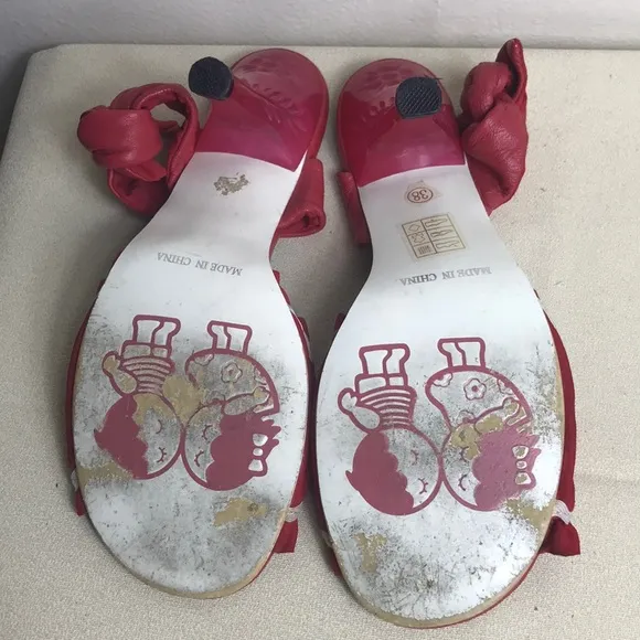 VTG,Red Kitten Heels by Irregular Choice Size 38