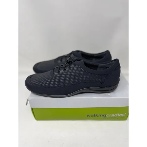 Walking Cradles‎ Alton Sporty Casual Sneaker in Black Size 10.5 Extra Wide