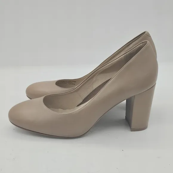 Walking Cradles Mattise Nude Leather Pumps Size 10 Wide