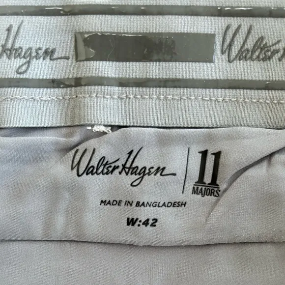Walter Hagen Performance 11 Golf Shorts Houndstooth Check Black Grey Size 42