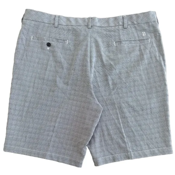 Walter Hagen Performance 11 Golf Shorts Houndstooth Check Black Grey Size 42