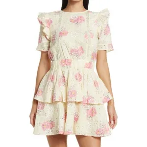 Walter Baker Peony Eyelet Cassandra Mini Dress