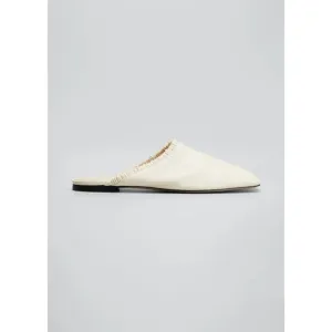 Wandler Lola Lambskin Ruched-Collar Flat Mules