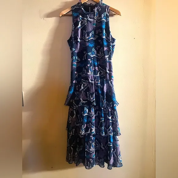WHISTLES Papillon Print Tiered Dress
