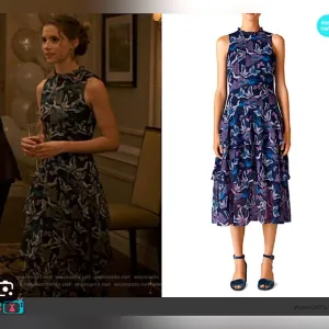 WHISTLES Papillon Print Tiered Dress