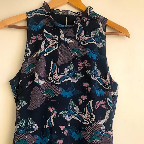 WHISTLES Papillon Print Tiered Dress
