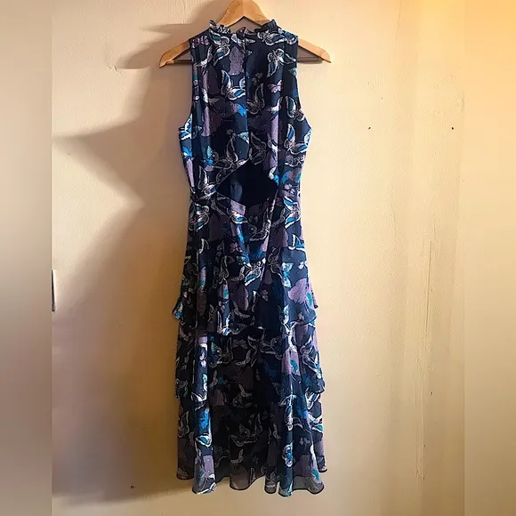 WHISTLES Papillon Print Tiered Dress