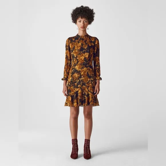 Whistles Yellow Eleanor Dress, Yellow/Multi, WORN ONCE, Retail $359