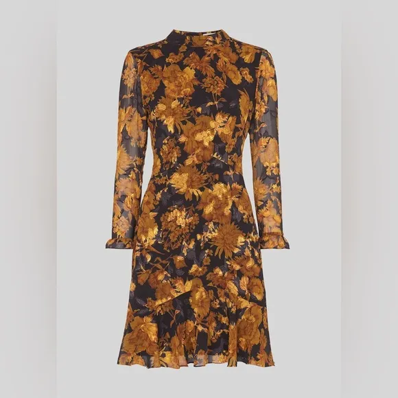 Whistles Yellow Eleanor Dress, Yellow/Multi, WORN ONCE, Retail $359