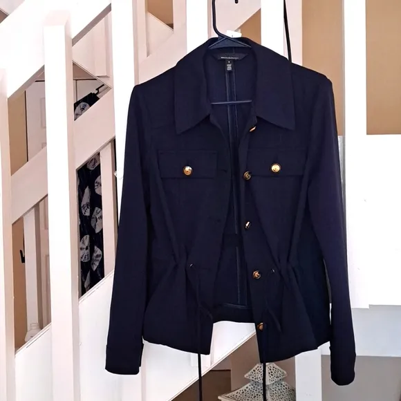 White House Black Market Bundle   Stretch Shacket &amp; Pant. Sz 6 Blue EUC