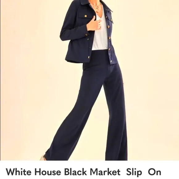White House Black Market Bundle   Stretch Shacket &amp; Pant. Sz 6 Blue EUC
