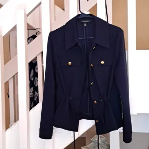 White House Black Market Bundle   Stretch Shacket &amp; Pant. Sz 6 Blue EUC