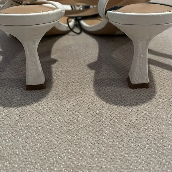 White kitten, heel lace up, wraparound