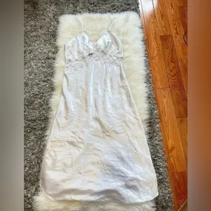 White Satin &amp; Lace Slip Dress