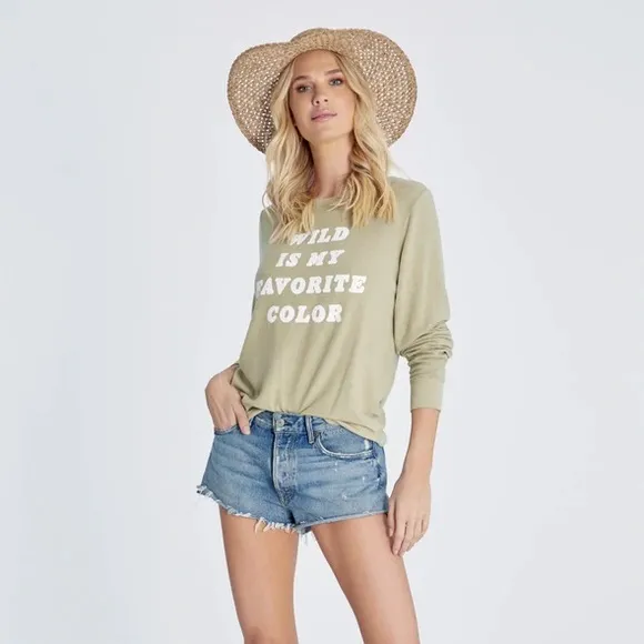 Wildfox Wild is my favorite color olive green baggy beach jumper Medium