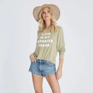 Wildfox Wild is my favorite color olive green baggy beach jumper Medium