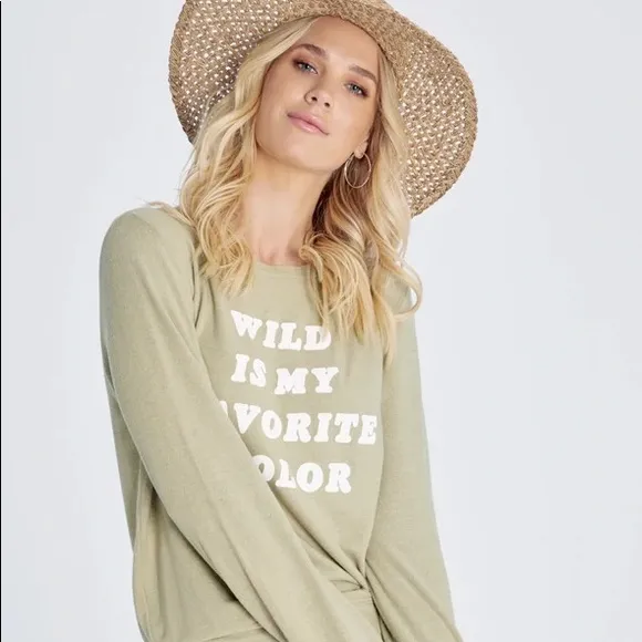 Wildfox Wild is my favorite color olive green baggy beach jumper Medium