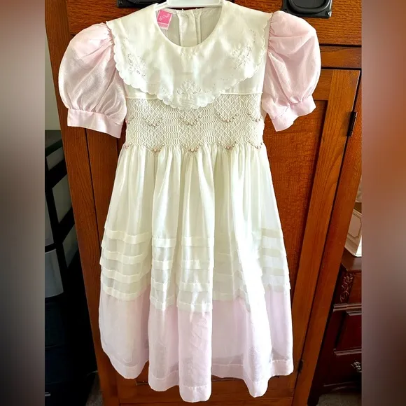 Will’beth Vintage Smocked Embroidered Gown Dress, Size 6