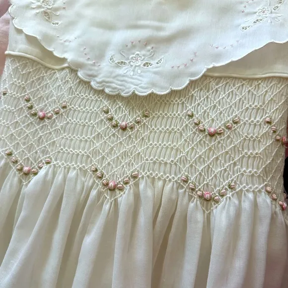 Will’beth Vintage Smocked Embroidered Gown Dress, Size 6