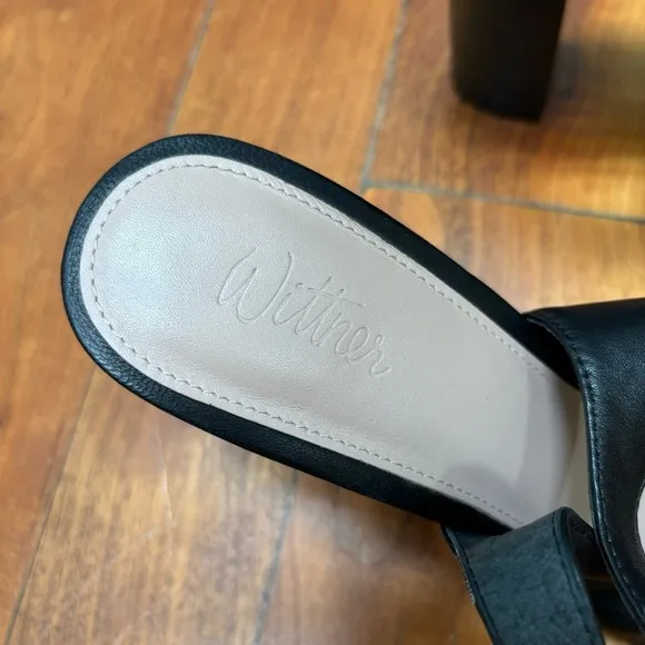 Wittner Huggins Black Leather Slingback Heels 10