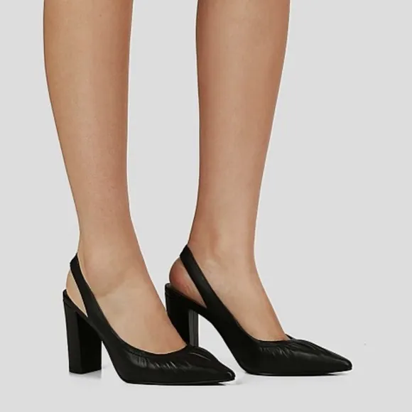 Wittner Huggins Black Leather Slingback Heels 10