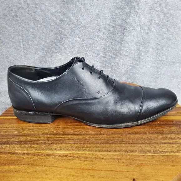 Wolf and Shepherd Oxfords Men's 14 D Black Leather Cap Toe Business Dress Shoes