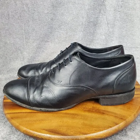 Wolf and Shepherd Oxfords Men's 14 D Black Leather Cap Toe Business Dress Shoes