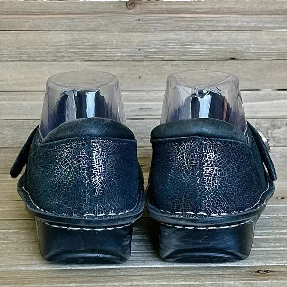 Womens Alegria Brena Moon Shadow Shimmer Metallic Black Comfort Clogs Size EU 38