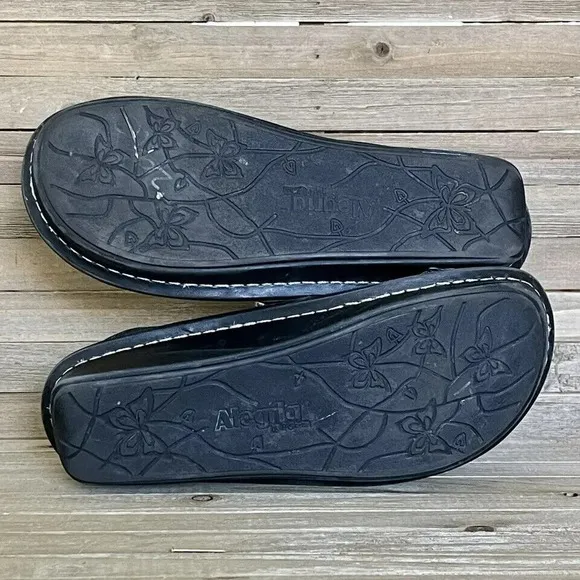 Womens Alegria Brena Moon Shadow Shimmer Metallic Black Comfort Clogs Size EU 38