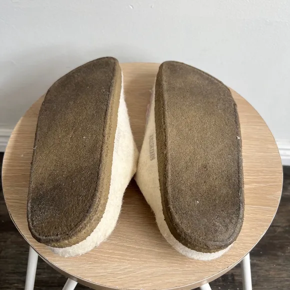 Women's Birkenstock Boston Shearling Clogs Size 42 Cream