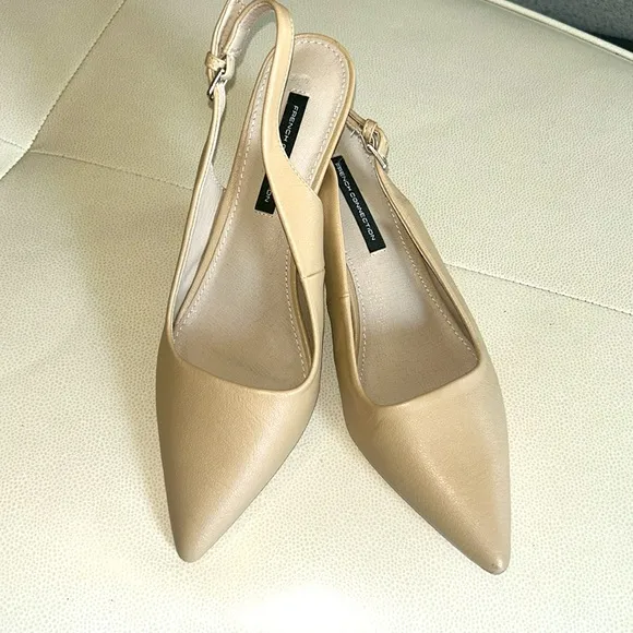 WOMEN'S FRENCH CONNECTION Quinn Pumps -Slingback Kitten Heels -Size 8.5