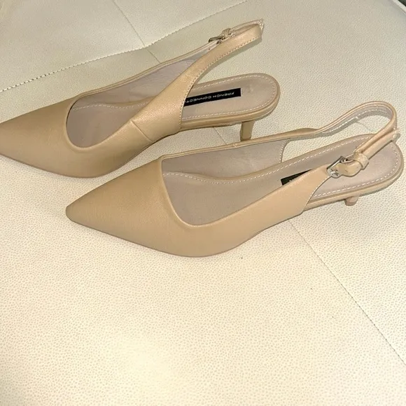 WOMEN'S FRENCH CONNECTION Quinn Pumps -Slingback Kitten Heels -Size 8.5