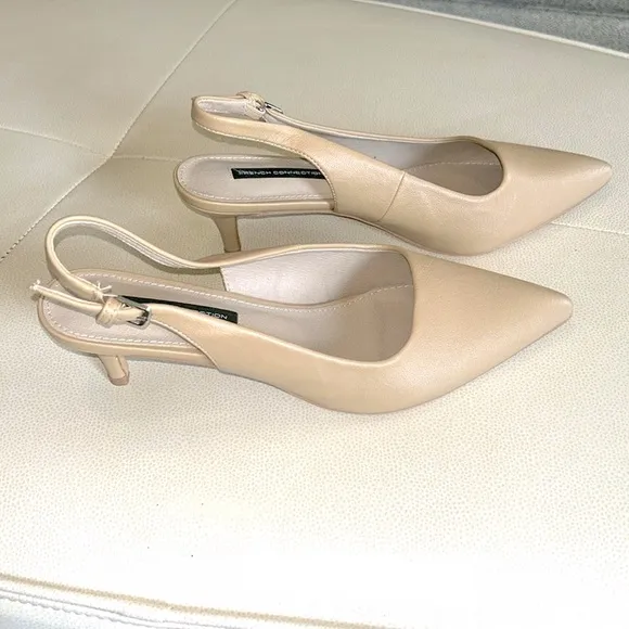 WOMEN'S FRENCH CONNECTION Quinn Pumps -Slingback Kitten Heels -Size 8.5