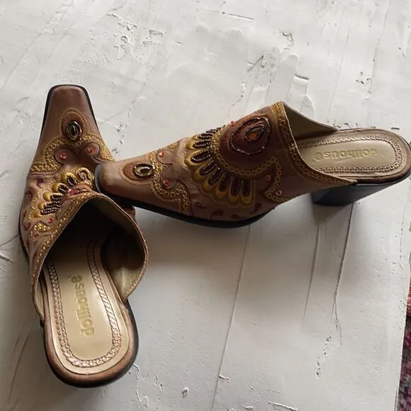 Women's Western Wedge Slip Ons Size 8